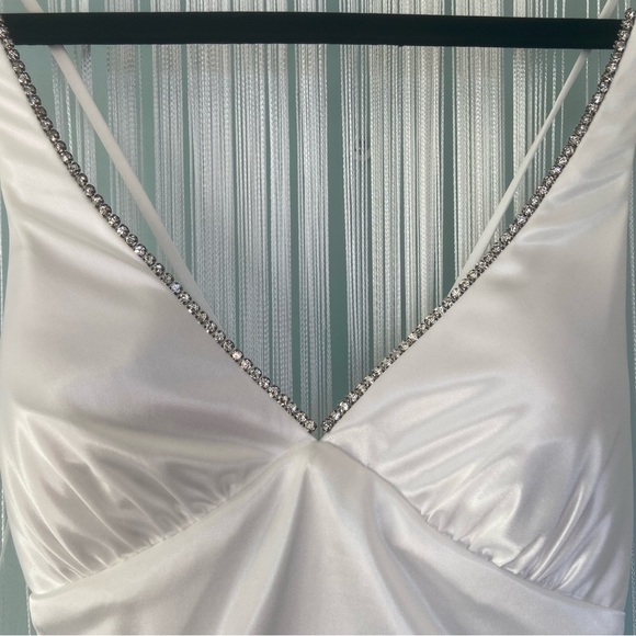 White Satin Spaghetti Strap Maxi Dress NWT - Picture 7 of 16